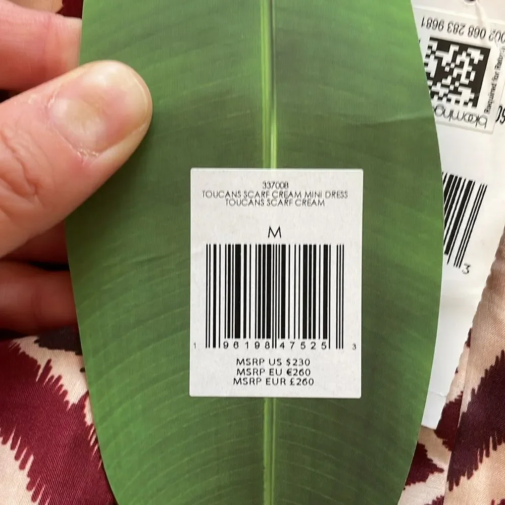 NWT FARM Rio Toucans Scarf Belted Mini Dress Women Size M - Picture 7 of 12